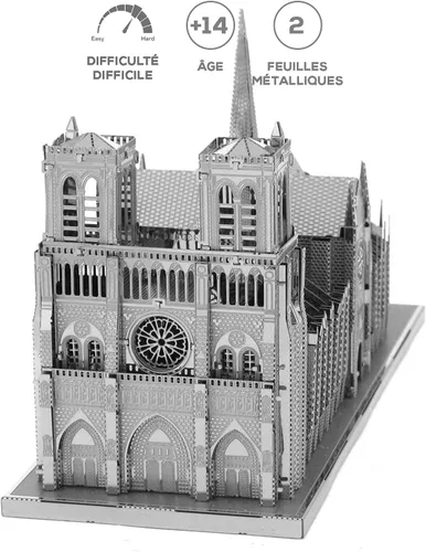Vista 4 de Kit modelo 3D de metal de la catedral de Notre Dame de Iconx de Fascinations