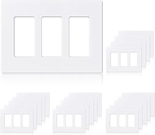 Vista 45 de ELEGRP Placas decorativas de pared sin tornillos, de tamaño mediano, cubierta termoplástica irrompible para interruptor de salida de receptáculo