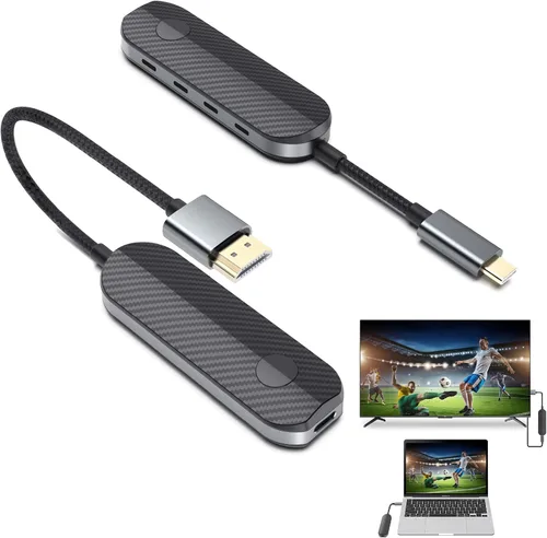 Vista 8 de iShare iOS Adaptador de visualización HDMI inalámbrico para iPhone, dispositivo de reflejo de transmisión para iPhone a TV/Monitor/Proyector