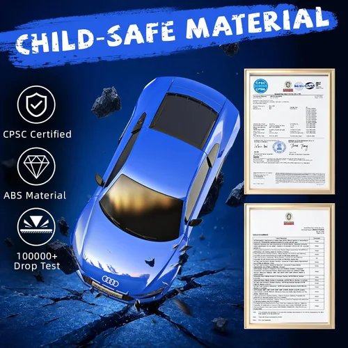 Vista 5 de AEROQUEST Audi - Auto de control remoto, a escala 1:24, eléctrico, deportivo, de carreras, pasatiempos, vehículo modelo Audi para niños y niñas, Azul