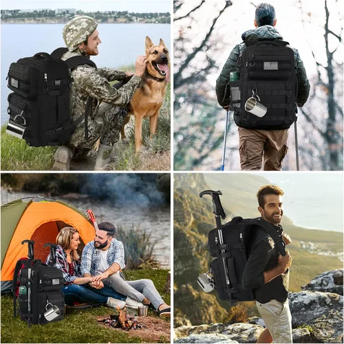 Vista 7 de Legestori Mochila táctica militar de 25L para hombres, mochila Molle de alta resistencia para 3 días, mochila Molle Army grande, Rucasack, viajes