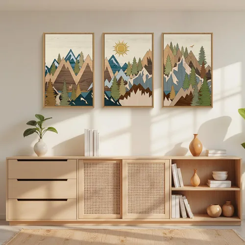Vista 68 de FWIEXA Juego de Arte de Lienzo Bohemio Enmarcado para Pared, Cuadros Botánicos Verde Salvia Decoración de Pared, Impresiones de Arte de Plantas
