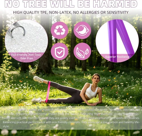 Vista 4 de Bandas de ejercicio de resistencia, bandas de resistencia para fitness en casa, estiramiento, entrenamiento de fuerza, terapia física, bandas