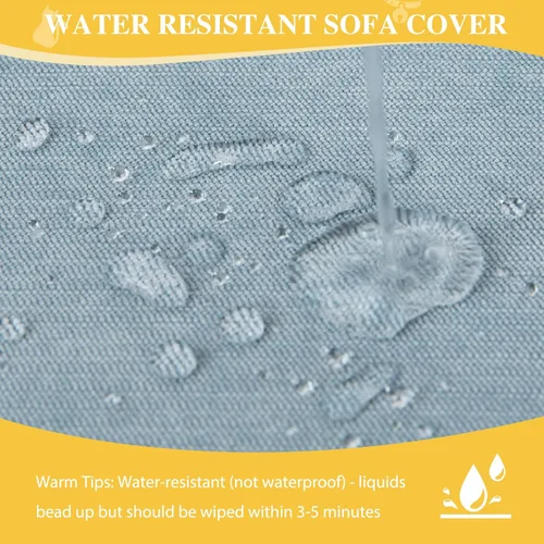 Vista 5 de Funda de sofá para sofá de 2 a 3 cojines, apta para mascotas, resistente al agua, antiarañazos de gatos, protector de muebles seccional