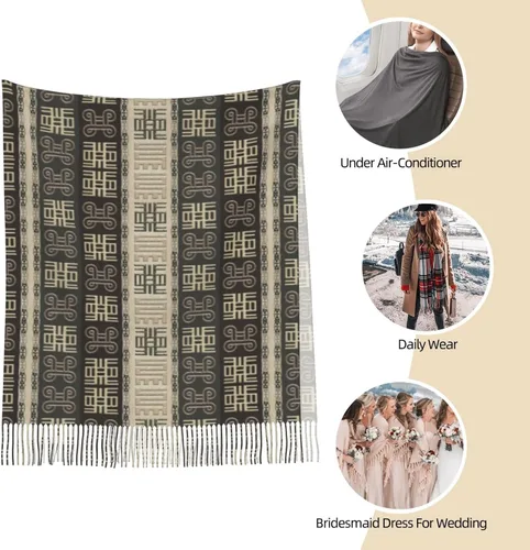 Vista 9 de Chales tipo bufanda para mujer, chal para boda, suave, estola grande, vestido de noche, regalo
