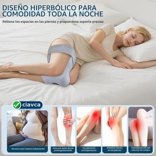 Vista 3 de Almohada de rodilla para dormir de lado con alivio del dolor de cadera, almohada de pierna para dormir de lado con correa ajustable, alivio