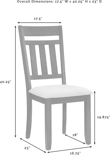 Vista 3 de Crosley Furniture Hayden - Sillas de comedor con respaldo de listones
