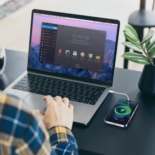 Vista 6 de Magsafe - Soporte de cargador con organizador de cable integrado, soporte para teléfono MagSafe, solución de carga conveniente con soporte de base