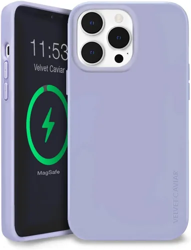 Vista 11 de VELVET CAVIAR Funda de silicona MagSafe compatible con iPhone 14 Pro Max, anillo magnético integrado, forro de microfibra