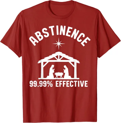 Vista 53 de Abstinence 99.99 Percent Effective Nativity Christmas Joke T-Shirt