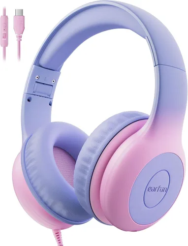 Vista 20 de EarFun K1 - Auriculares para niños con cable con micrófono, auriculares