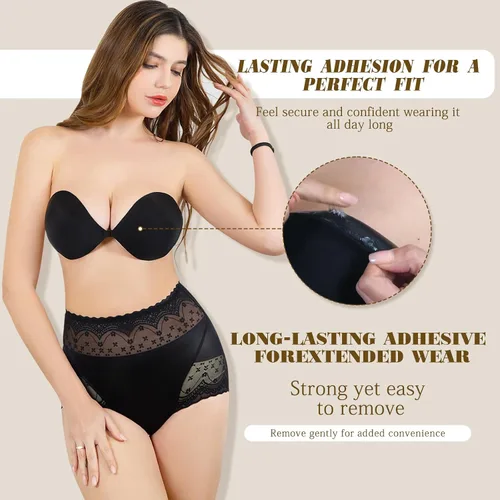 Vista 5 de unetme Sticky Bra + Nipple Covers + Boob Tapes + Gift Box