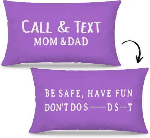 Vista 11 de Mingnei Funda de almohada con texto en inglés "Call Your Mom", divertida funda de almohada reversible decorativa de 12 x 20 pulgadas, regalos