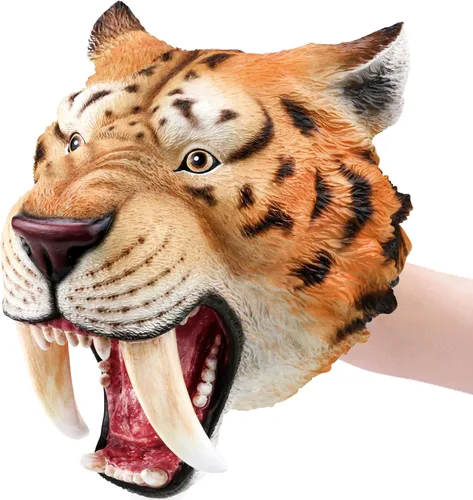 Vista 14 de Gemini&Genius Juguetes de dinosaurio Tyrannosaurus Rex marionetas de mano grandes de goma suave T-Rex cabeza de mano marioneta de mano juguetes