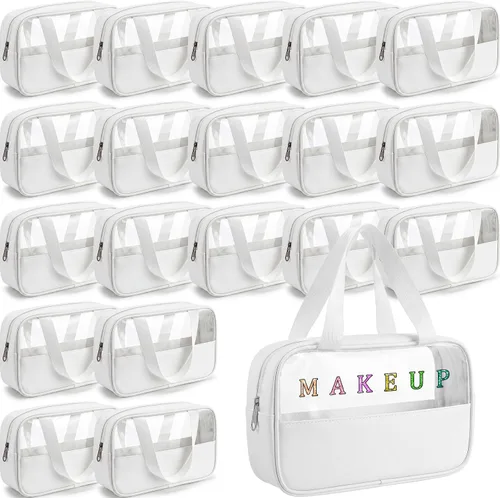 Vista 9 de Buryeah 9 piezas translúcidas bolsa de maquillaje organizador de artículos de tocador para mujeres y hombres, bolsa de viaje portátil impermeable
