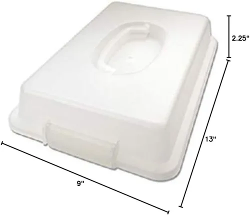 Vista 4 de USA Pan 1117RCLD-ST-1 - Sartén rectangular antiadherente con tapa, 9 x 13 pulgadas, color blanco