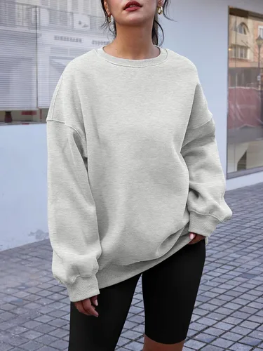 Vista 3 de AUTOMET Sudaderas con capucha para mujer, cuello redondo, suéteres de gran tamaño, informales, cómodos, ropa de moda de otoño 2023