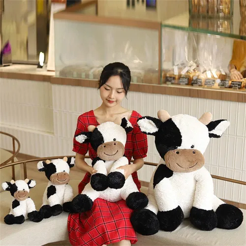 Vista 5 de Juguete de peluche de año de vaca, lindo ganado, animales de peluche, muñeca suave, juguetes para niños, regalo de cumpleaños para niños, Pascua