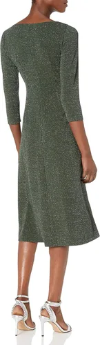 Vista 2 de Donna Morgan Vestido con dobladillo asimétrico de punto con purpurina para mujer