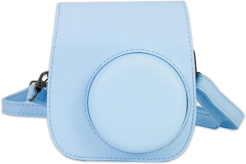Vista 15 de Funda de piel sintética compatible con cámara instantánea Fujifilm Instax Mini 11 12 con correa ajustable y bolsillo (negro)