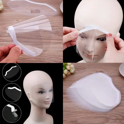 Vista 8 de 100 piezas de viseras protectoras faciales desechables para maquillaje Microblading, protectores faciales desechables para protección contra laca