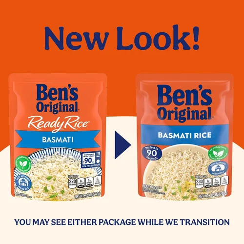 Vista 4 de BEN'S ORIGINAL Arroz Basmati Listo, Guarnición Fácil, Bolsa de 8.5 oz (Paquete de 6)