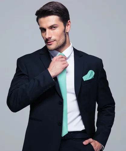 Vista 5 de Juego de corbata de satén sólido y pañuelo de bolsillo para hombre, conjunto de corbata a juego para hombre