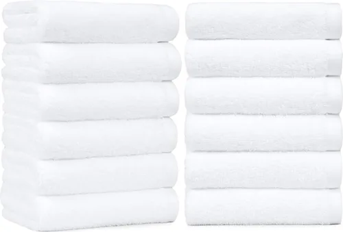 Vista 10 de Amazon Basics - Toallas de mano de algodón suaves y gruesas, 16" x 26", gris, paquete de 12