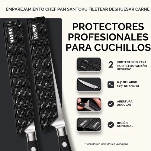 Vista 2 de Asaya Protectores profesionales para filos de cuchillo, dos fundas universales para cuchillos Streak, 6 x 1 pulgada, extra resistente, plástico ABS
