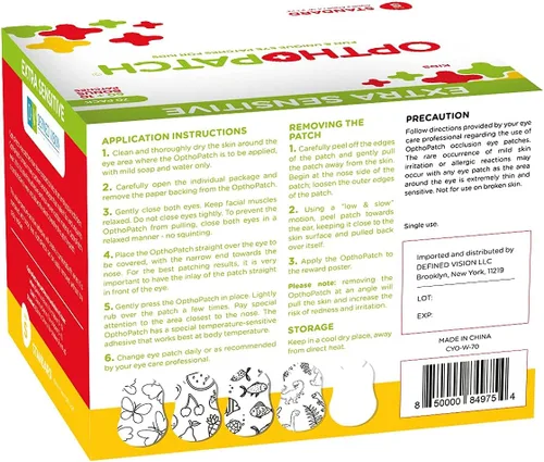 Vista 6 de Opthopatch Parches para ojos para niños, adhesivo extra sensible, colorea tu propio parche, 40 unidades + 1 tabla de recompensas