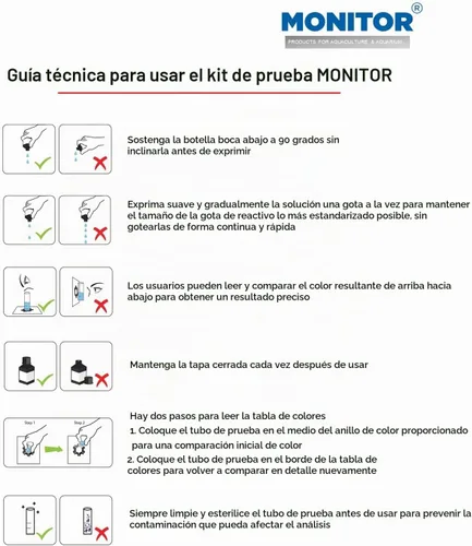 Vista 7 de Monitor de prueba de cloro KIT (250 pruebas) - Monitorear la calidad del agua de acuarios y acuicultura