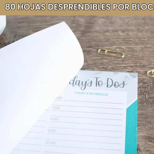 Vista 3 de bloom daily planners Bloc de lista de tareas programadas diarias sin fecha, hojas de planificación arrancables, 6 x 9 pulgadas, mármol con bloqueo