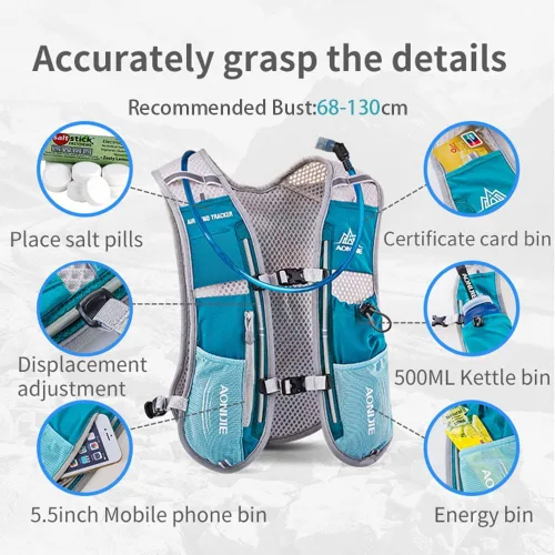 Vista 3 de AONIJIE Chaleco Mochila de Hidratación para Deportes al Aire Libre, Transpirable y Ligero, Paquete de Hidratación para Correr, Ciclismo y Senderismo