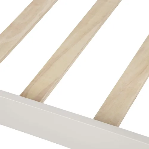 Vista 7 de Flieks Sofá cama de madera maciza, tamaño individual, cama multifuncional para niños, no requiere somier, color blanco