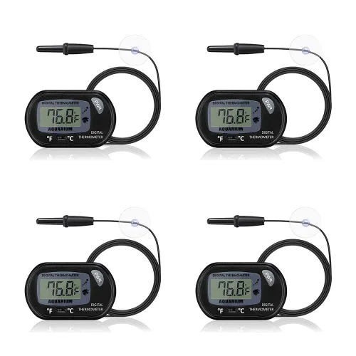 Vista 8 de DaToo Termómetro de acuario con pantalla LCD grande Fahrenheit/Celsius(℉/℃) Termómetro de tanque de peces para acuario, reptil, terrario, termómetro