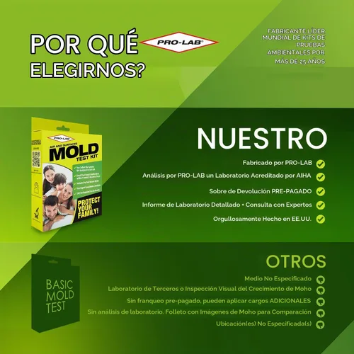 Vista 8 de Kit de prueba de molde para el hogar, superficie de aire de bricolaje y pruebas a granel con tarifa de laboratorio