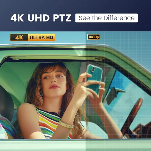 Vista 3 de TONGVEO Cámara PTZ 4K con seguimiento automático alimentado por IA y control de gestos Zoom digital 5X USB 3.0 Cámara web PTZ gran angular de 120