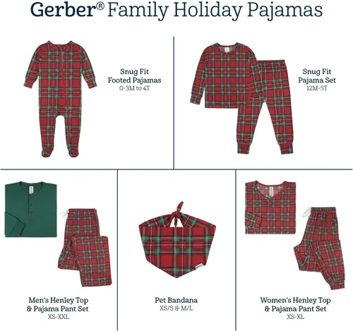 Vista 7 de Gerber Pijamas a juego unisex para bebés