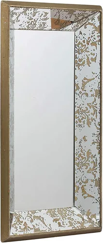Vista 2 de A&B Home - Espejo decorativo de pared rectangular con marco de madera plateada antigua de 12 x 20 pulgadas, espejo de tocador para decoración