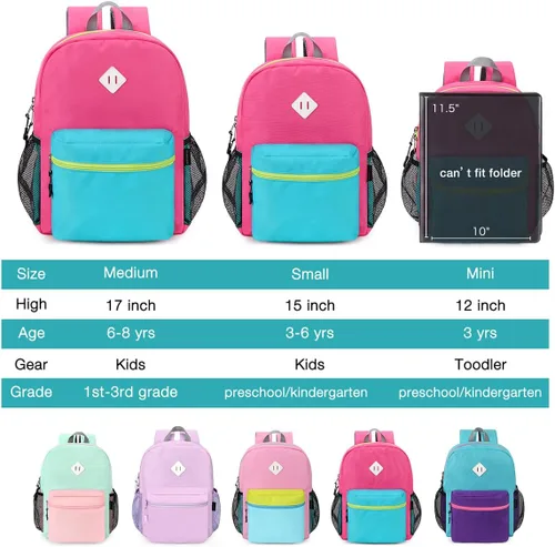 Vista 5 de STEAMEDBUN Mochila para niñas de 2 a 4 años, mochila de jardín de infantes para niñas, mochila preescolar, mini