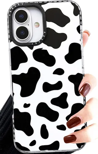 Vista 11 de Abbery Diseñado para iPhone 8 Plus/7 Plus/6 Plus/6S Plus Funda transparente con estampado de vaca, linda funda protectora de silicona TPU