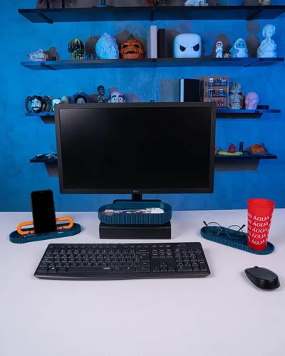 Vista 7 de Compatible con kit de listones lineales - Organizador y soporte de escritorio moderno