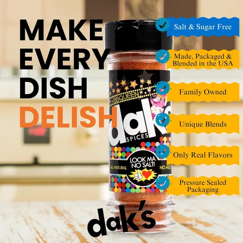 Vista 3 de DAK's Spices BBQueen - Mezcla de condimentos 100% libre de sal y azúcar Condimento saludable Sin MSG, conservantes y cloruro de potasio Bajo