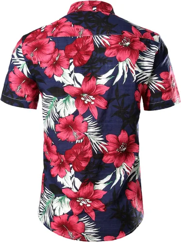 Vista 5 de Jogal - Camisa hawaiana de manga corta con botones para hombre