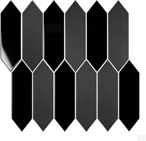 Vista 15 de Azulejo de metro negro para salpicaduras de pelar y pegar, 12 x 12 pulgadas, 6 hojas