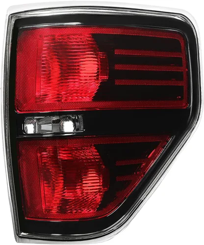 Vista 2 de KUAFU Lámpara de freno de luz trasera compatible con Ford F-150 F150 2009-2014 Reemplazo para FO2819148 FO2819143 carcasa negra, lente transparente