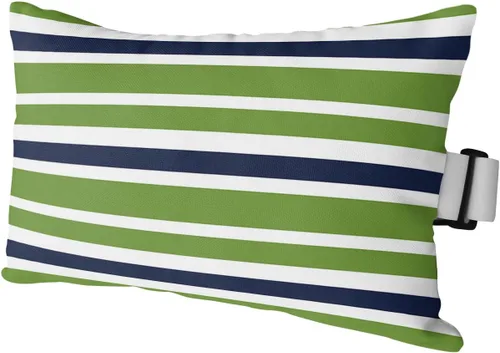 Vista 12 de T&H XHome Almohada de exterior para tumbona, diseño geométrico simple de rayas, impermeable, almohada lumbar con correa elástica ajustable