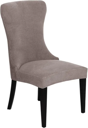 Vista 31 de XMNTG Juego de 1 funda elástica de jacquard para silla con respaldo de ala, fundas reutilizables y lavables para sillas de comedor, para banquetes