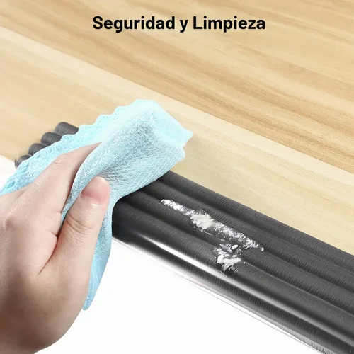 Vista 5 de Protector de esquina de borde a prueba de bebé, acolchado de 16.4 pies con adhesivo 3M, acolchado de espuma de goma suave extra ancho, muebles Negro