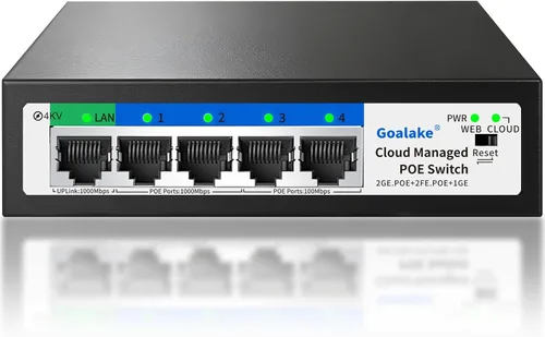 Vista 14 de Conmutador Poe, conmutador Gigabit PoE de 5 puertos (conmutador Gigabit de 4 puertos + 1 gigabit uplink+ 1 ranura SFP) Conmutador Gigabit Ethernet